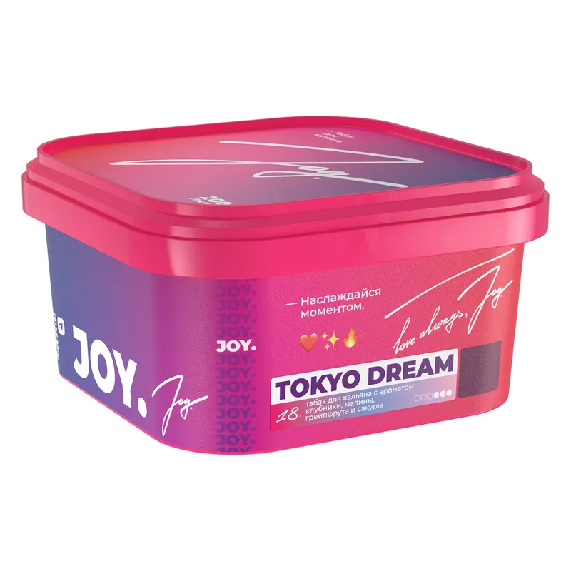 Табак для кальяна - JOY - TOKYO DREAM ( с ароматом клубника, грейпфрут, малина, сакура ) - 200 г