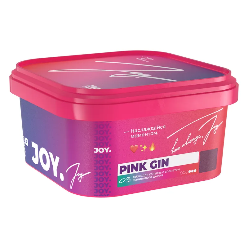 Табак для кальяна - JOY - PINK GIN ( с ароматом малинового джина ) - 200 г