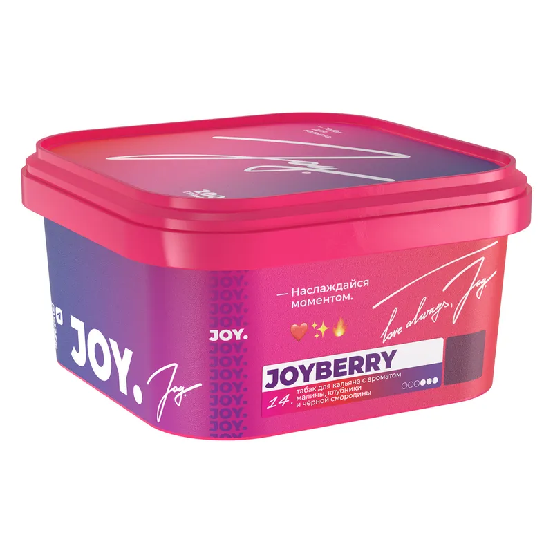 Табак для кальяна - JOY - JOYBERRY ( с ароматом малины, клубники и черной смородины ) - 200 г